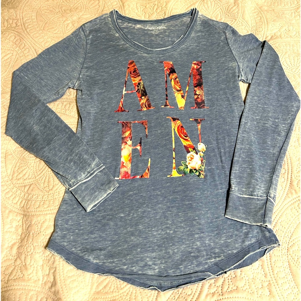 Lightweight long sleeve religious T-shirt, super soft fabric, form fitting